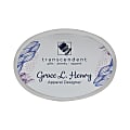 Custom Printed Full Color Metal Oval Name Badge/Tag, 2" x 2-1/2", Silver 1 thumbnail image