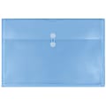 JAM Paper® Plastic Booklet Envelopes, 12" x 18", Button & String Closure, Blue, Pack Of 12 1 thumbnail image