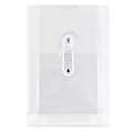 JAM Paper® Index Booklet Plastic Envelopes, 4 1/4" x 6 1/4", Button & String Closure, Clear, Pack Of 12 1 thumbnail image