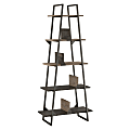 Bush Business Furniture Refinery 72"H A Frame Bookshelf, Rustic Gray/Charred Wood, Standard Delivery