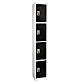 Alpine AdirOffice 4-Tier Steel Lockers, 72"H x 12"W x 12"D, Black, Pack Of 4 Lockers