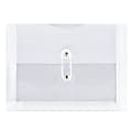 JAM Paper® Index Booklet Plastic Envelopes, 5 1/2" x 7 1/2", Button & String Closure, Clear, Pack Of 12