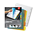 Wilson Jones® View-Tab® Transparent Dividers, 8-Tab, Square, Multicolor, Pack Of 5 Sets