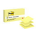 Post-it Pop Up Notes, 3 in x 3 in, 6 Pads, 100 Sheets/Pad, Clean Removal, Canary Yellow, Lined