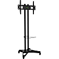 Ematic Black Mobile TV Stand and Mount for 32"-55" Screens - 32" to 55" Screen Support - 110 lb Load Capacity - Black