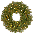 Battery-Operated Pre-Lit Dual-Color Norwood Fir Wreath, 24" Diameter, 50 Multicolor LED Lights 1 thumbnail image