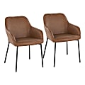 LumiSource Daniella Contemporary Dining Chairs, Camel/Black, Set Of 2 Chairs