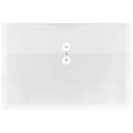JAM Paper® Plastic Booklet Envelopes, Legal-Size, 9 3/4" x 14 1/2", Button & String, Clear, Pack Of 12 1 thumbnail image