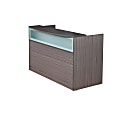 Boss Office Products 71"W Plexiglass Reception Desk, Driftwood 1 thumbnail image