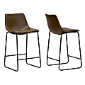 Glamour Home Adan Bar Stools, Dark Brown, Set Of 2 Stools 1 thumbnail image