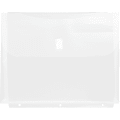 JAM Paper® Plastic 3-Hole Punch Binder Envelopes, 8-5/8" x 11 1/2", Hook & Loop Closure, Clear, Pack Of 12 Envelopes