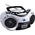 Supersonic Portable Bluetooth Audio System - 1 x Disc Integrated - Silver LCD - 99 Programable Tracks - CD-DA, MP3 - 1.71 MHz AM - 108 MHz FM - USB - Auxiliary Input