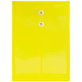 JAM Paper® Open-End Plastic Envelopes, Legal-Size, 9 3/4" x 14 1/2", Button & String Closure, Yellow, Pack Of 12 1 thumbnail image