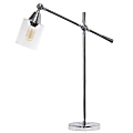 Lalia Home Vertically Adjustable Desk Lamp, 28"H, Clear Shade/Chrome Base