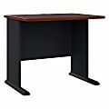 Bush Business Furniture Office Advantage 36"W Computer Desk, Hansen Cherry/Galaxy, Standard Delivery