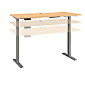 Bush Business Furniture Move 60 Series Electric 60"W x 30"D Height Adjustable Standing Desk, Natural Maple/Cool Gray Metallic, Standard Delivery