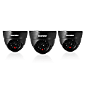 SecurityMan® Dummy Indoor Dome Cameras With LEDs, Pack Of 3