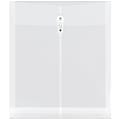 JAM Paper® Open-End Plastic Envelopes, Letter-Size, 9 3/4" x 11 3/4", Button & String Closure, Clear, Pack Of 12 1 thumbnail image
