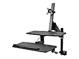 Tripp Lite 24"W Sit Stand Desktop Workstation Standing Desk With Single Monitor Clamp, Black