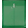 JAM Paper® Open-End Plastic Envelopes, Letter-Size, 9 3/4" x 11 3/4", Button & String Closure, Green, Pack Of 12 1 thumbnail image
