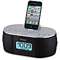 iHome® iD38 Dual Alarm Clock FM Stereo Radio, Silver; Black 1 thumbnail image