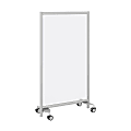 Bush® Freestanding Frosted Screen With Wheeled Base, 62 2/5"H x 35 1/4"W x 1 3/16"D, White