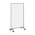 Bush® Freestanding Frosted Screen With Wheeled Base, 62 2/5"H x 35 1/4"W x 1 3/16"D, White 1 thumbnail image