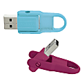 Verbatim® Store'N'Flip USB 2.0 Flash Drives, 16GB, Berry/Blue, Pack Of 2 Flash Drives, 70377