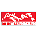 Tape Logic® Preprinted Shipping Labels, DL1420, "Lay Flat ™ Do Not Stand On End", 5" x 2", Red/White, 500 Per Roll