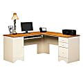 Sauder® Harbor View Collection Corner Computer Desk, Antiqued White 1 thumbnail image