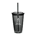 Keep Calm And Make A Difference Twist-Top Tumbler With Straw, 16 Oz, Charcoal