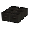 Honey-Can-Do Mini Non-Woven Foldable Cubes, 7"H x 5 3/4"W x 7"D, Black, Pack Of 6