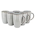 Meritage Jasper 6-Piece Stoneware Tall Latte Cup Set, 22 Oz, Gray 1 thumbnail image