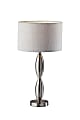 Adesso® Lance Table Lamp, 25"H, Brushed Steel Base/Light Gray/White Shade 1 thumbnail image