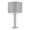 LumiSource Glacier Contemporary Table Lamp, 26-1/2"H, Gray Shade/Silver Base