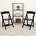 Flash Furniture HERCULES Series Wood Folding Chairs, Black, Pack Of 4 Chairs