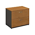 Bush Business Furniture Components 36"W Lateral 2-Drawer File Cabinet, Natural Cherry/Graphite Gray, Standard Delivery