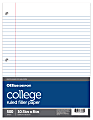 Office Depot® Brand Notebook Filler Paper, College Ruled, 8" x 10 1/2", White, Pack Of 500 Sheets