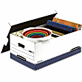 Bankers Box® Stor/File™ Medium-Duty Storage Boxes, Legal Size, 24" x 15" x 10", White/Blue, Case Of 4 - 70205 1 thumbnail image