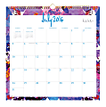 Nicole Miller Wire-O Monthly Wall Calendar, 12" x 12", Floral Diamond, July 2016 to June 2017