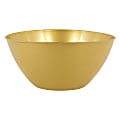 Amscan 2-Quart Plastic Bowls, 3-3/4" x 8-1/2", Gold, Set Of 8 Bowls