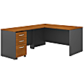 Bush Business Furniture 60"W L-Shaped Corner Desk With 3-Drawer Mobile File Cabinet, Natural Cherry/Graphite Gray, Standard Delivery 1 thumbnail image