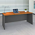 Bush Business Furniture Components 72"W Bow-Front Computer Desk, Natural Cherry/Graphite Gray, Standard Delivery 1 thumbnail image