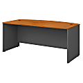 Bush Business Furniture Components Bow Front Desk, 72"W x 36"D, Natural Cherry/Graphite Gray, Standard Delivery