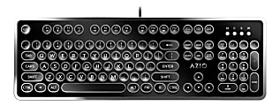 Azio MK Retro USB Keyboard, Black, MK-RETRO-01-US