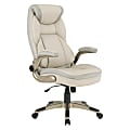 Office Star™ Ergonomic Leather High-Back Executive Office Chair, Taupe/Cocoa 1 thumbnail image
