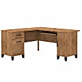 Bush® Furniture Somerset 60"W L-Shaped Desk With Storage, Fresh Walnut, Standard Delivery