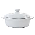 Martha Stewart Stoneware Casserole Dish With Lid, 3-1/2”H x 5-1/2”W x 7”D, White 1 thumbnail image