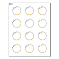 Avery® Print-To-The-Edge Labels With Sure Feed® Technology, S00-D2Z-PRWMP10, Round, 2", Matte White, Preprinted Gold & Navy Border with Florals Design, Pack Of 120 1 thumbnail image