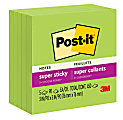 Post-it Super Sticky Notes, 3 in x 3 in, 5 Pads, 90 sheets/pad, 2x the Sticking Power, Limeade